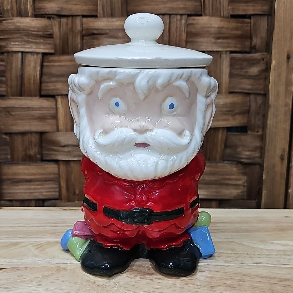 Christmas Santa Claus Festive Ceramic Cookie Jar